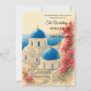 Invitación Boda de destino en la isla griega de Santorini