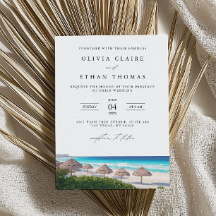 Invitación Boda de destino en la playa de Cancún México
