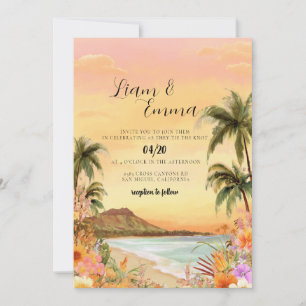 Invitación Boda de destino en la playa de Maui Hawaii