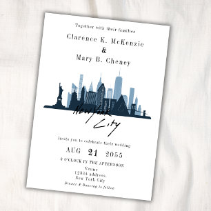 Invitación Boda de destino en línea aérea de Nueva York