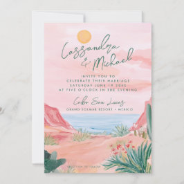 Invitación Boda de destino en México Rosa