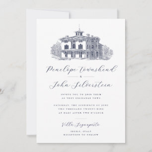 Invitación Boda de Destino en Villa Italiana con Guion Clásic