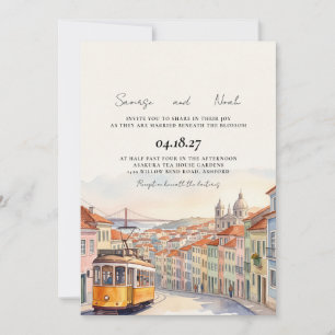 Invitación Boda de destino europeo en Lisboa Portugal