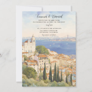 Invitación Boda de destino europeo en Lisboa Portugal