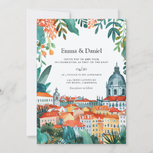 Invitación Boda de destino europeo en Lisboa Portugal