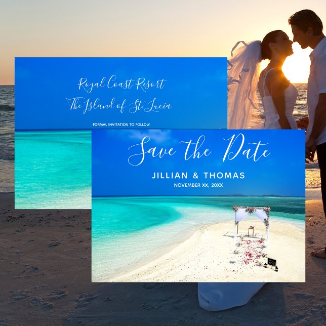 Invitación Boda de destino Guardar la playa de fechas (Subido por el creador)