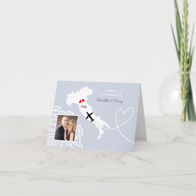 Invitación Boda de destino Italia Europa (Anverso)