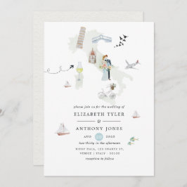 Invitación Boda de destino italiana de color de agua