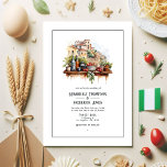 Invitación Boda de destino italiana de color de agua<br><div class="desc">Invitación a la boda en Italia.</div>