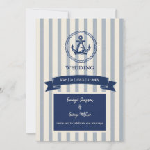boda de destino marítimo de raya azul Anchor