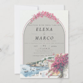 Invitación Boda de destino mediterránea / europea