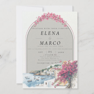 Invitación Boda de destino mediterránea / europea