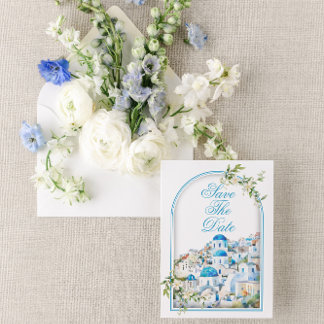 Invitación Boda de destino mediterránea salva la fecha