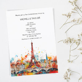 Invitación Boda de destino moderna Torre Eiffel de París
