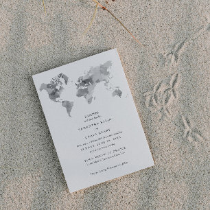 Invitación Boda de destino monocroma elegante