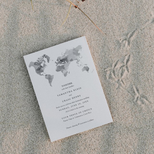 Invitación Boda de destino monocroma elegante (Subido por el creador)