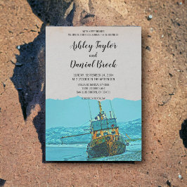 Invitación Boda de destino naval de velero de vintage