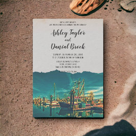 Invitación Boda de destino naval de vintage