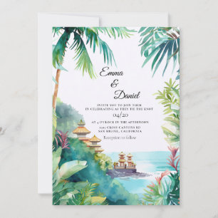 Invitación Boda de destino paisaje de Bali