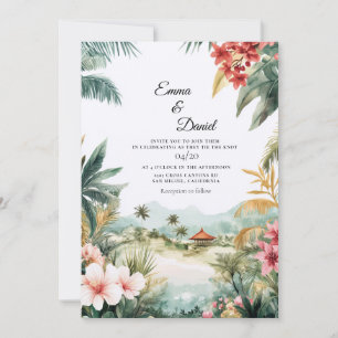 Invitación Boda de destino paisaje de Bali