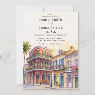 Invitación Boda de destino paisaje de Nueva Orleans