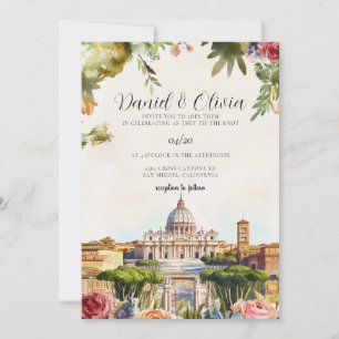 Invitación Boda de destino paisaje Italia Roma