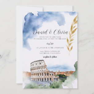 Invitación Boda de destino paisaje Roma Italia