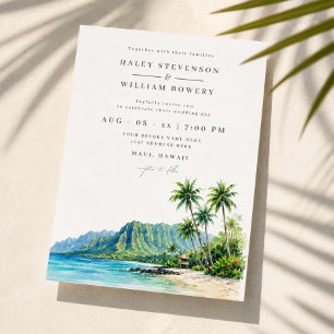 Invitación Boda de destino paisaje tropical Maui Hawaii