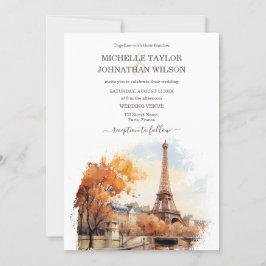 Invitación Boda de destino París Torre Eiffel Francia