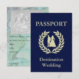Invitación boda de destino pasaporte