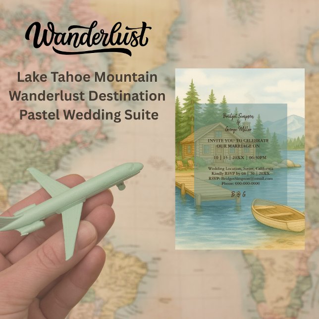 Invitación Boda de Destino Rústico del Lago Tahoe (Subido por el creador)