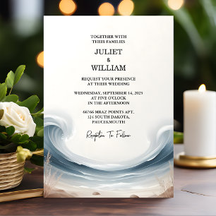Invitación Boda de destino Tone Spring Summer Ocean Beach