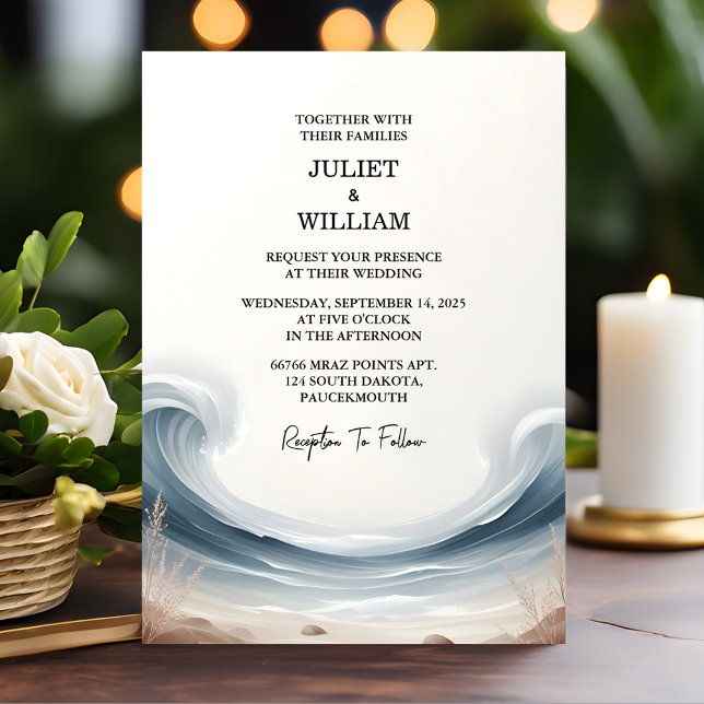 Invitación Boda de destino Tone Spring Summer Ocean Beach (Subido por el creador)
