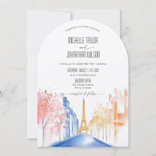 Invitación Boda de destino Torre Eiffel París Arquitectura Mo