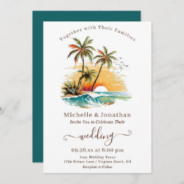 Invitación Boda de Destino Tropical Beach Sunset