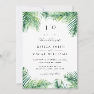 Invitación Boda de destino tropical botánico Palm de verano