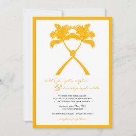 Invitación Boda de destino tropical de palmeras nubladas