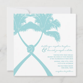Invitación Boda de destino tropical de palmeras nubladas
