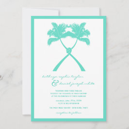 Invitación Boda de destino tropical de palmeras nubladas