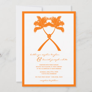 Invitación Boda de destino tropical de palmeras nubladas