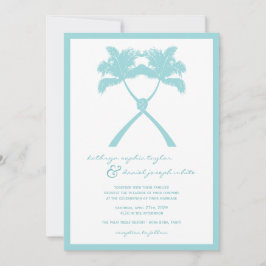 Invitación Boda de destino tropical de palmeras nubladas