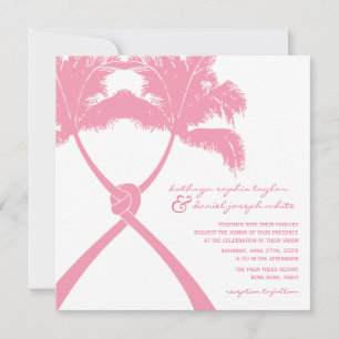 Invitación Boda de destino tropical de palmeras nubladas