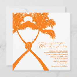 Invitación Boda de destino tropical de palmeras nubladas