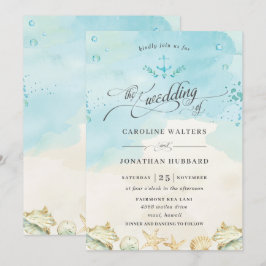Invitación Boda de destino tropical de playa