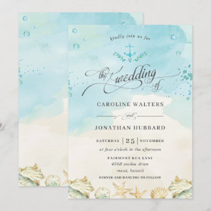 Invitación Boda de destino tropical de playa