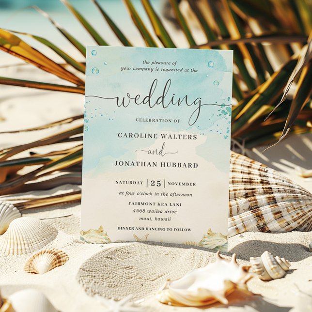 Invitación Boda de destino tropical de playa (Subido por el creador)