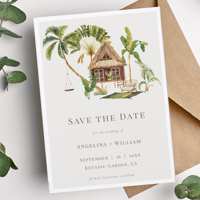 Invitación Boda de destino tropical Guardar la fecha (Subido por el creador)
