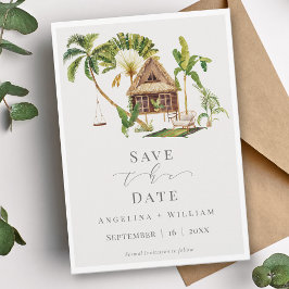 Invitación Boda de destino tropical Guardar la fecha