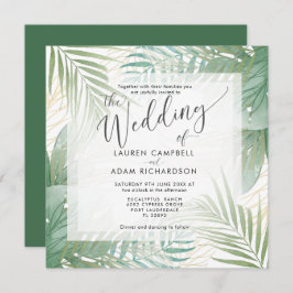 Invitación Boda de destino tropical moderna