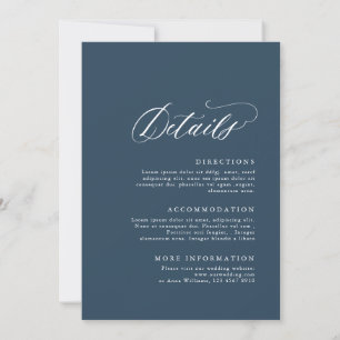 Invitación Boda de detalles color azul turbio Minimalista y m